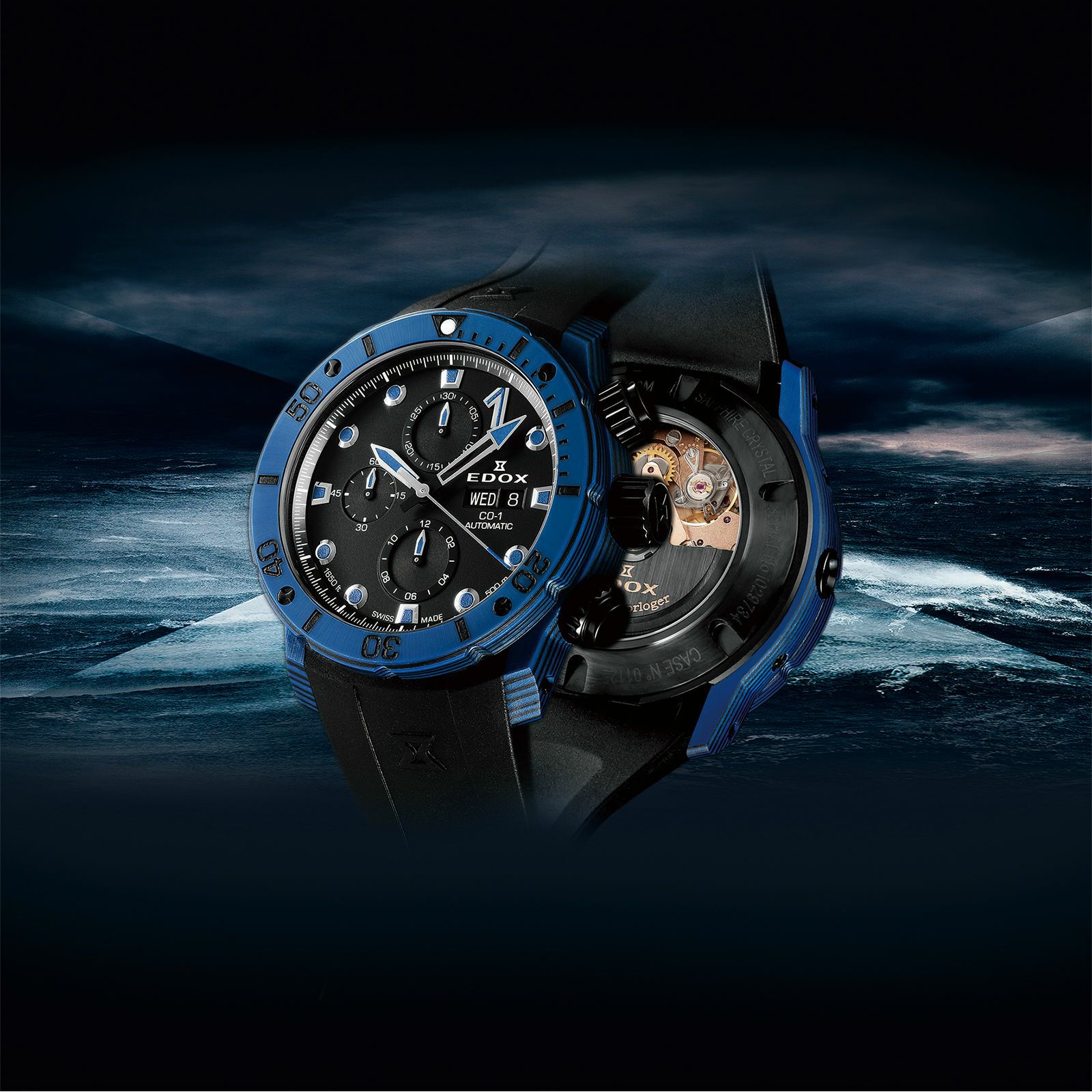クロノオフショア1 カーボン クロノグラフ オートマティック | EDOX